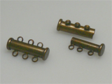 Magnet-Steckverschluss 3-reihig 20x10mm, Farbe: Antique Bronze