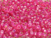 TOHO Round Beads 11/0 - 2107 Silver-Lined Milky Hot Pink...