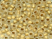 TOHO Round Beads 8/0 - 989FM Gold-Lined Frosted Matte...