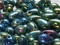 Czech PB Tropfen 4x6mm - Metallic Iris Green (21455)