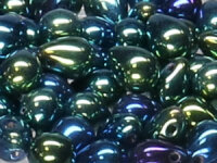 Czech PB Tropfen 5x7mm - Metallic Iris Green (21455)
