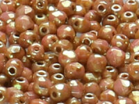 GSP Rund 3mm - Luster Opaque Rose/Gold Topaz