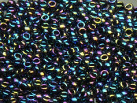 TOHO Round Beads 11/0 - 86 Metallic Rainbow Jet (50g...