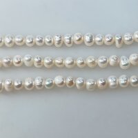 Süßwasserperlen Semi Round ca.3.5-4.5mm Cream AA Strang ca. 35cm