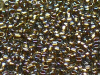 TOHO Round Beads 11/0 - 999 Gold-Lined Rainbow Black...