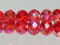 Kristallschliffperlen Rondell 8x6mm "Strawberry...