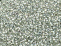 TOHO Round Beads 8/0 - 261 Grey-Lined Rainbow Crystal...