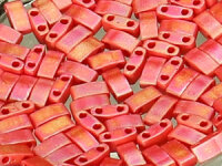Miyuki Half-Tila Beads TLH408FR Matte Opaque RB Red (ca. 5g)