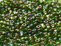 TOHO Round Beads 15/0 - 247 Oxblood-Lined Peridot (ca. 6g)